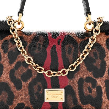Dolce & Gabbana Dauphine Leopard Print Mini Miss Sicily Chain Phone Case Wallet Brown Black Red 8 of 11