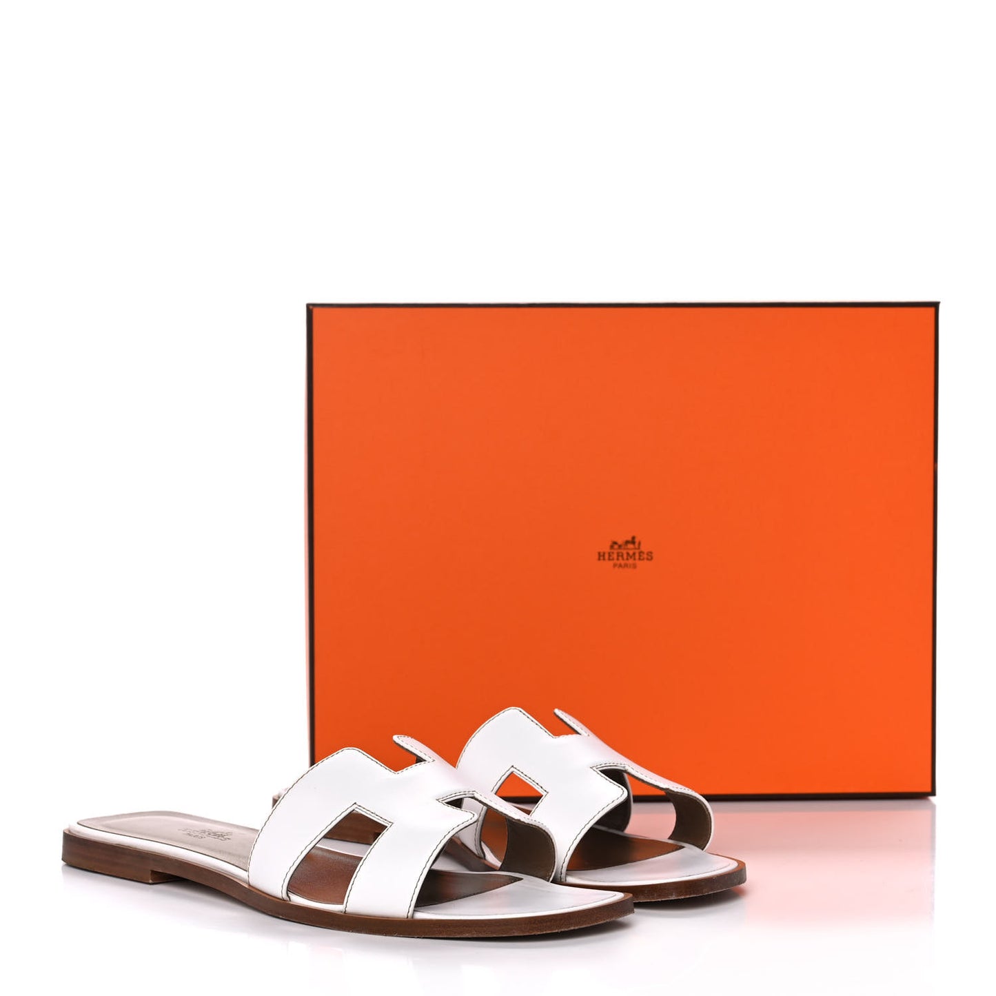 Box Calfskin Oran Sandals 40 White