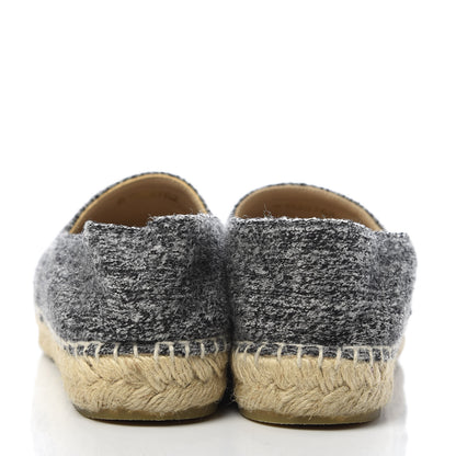 Chanel Tweed Velvet CC Espadrilles 36 Grey Black 6 of 9