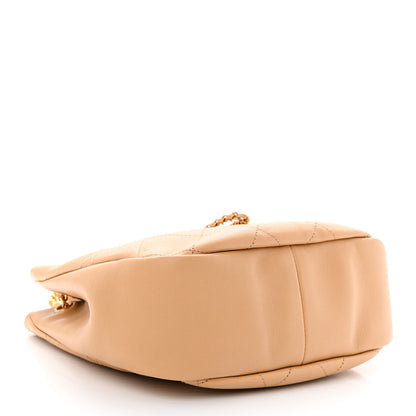 Chanel Calfskin Stitched Drawstring CC Bag Beige 4 of 10