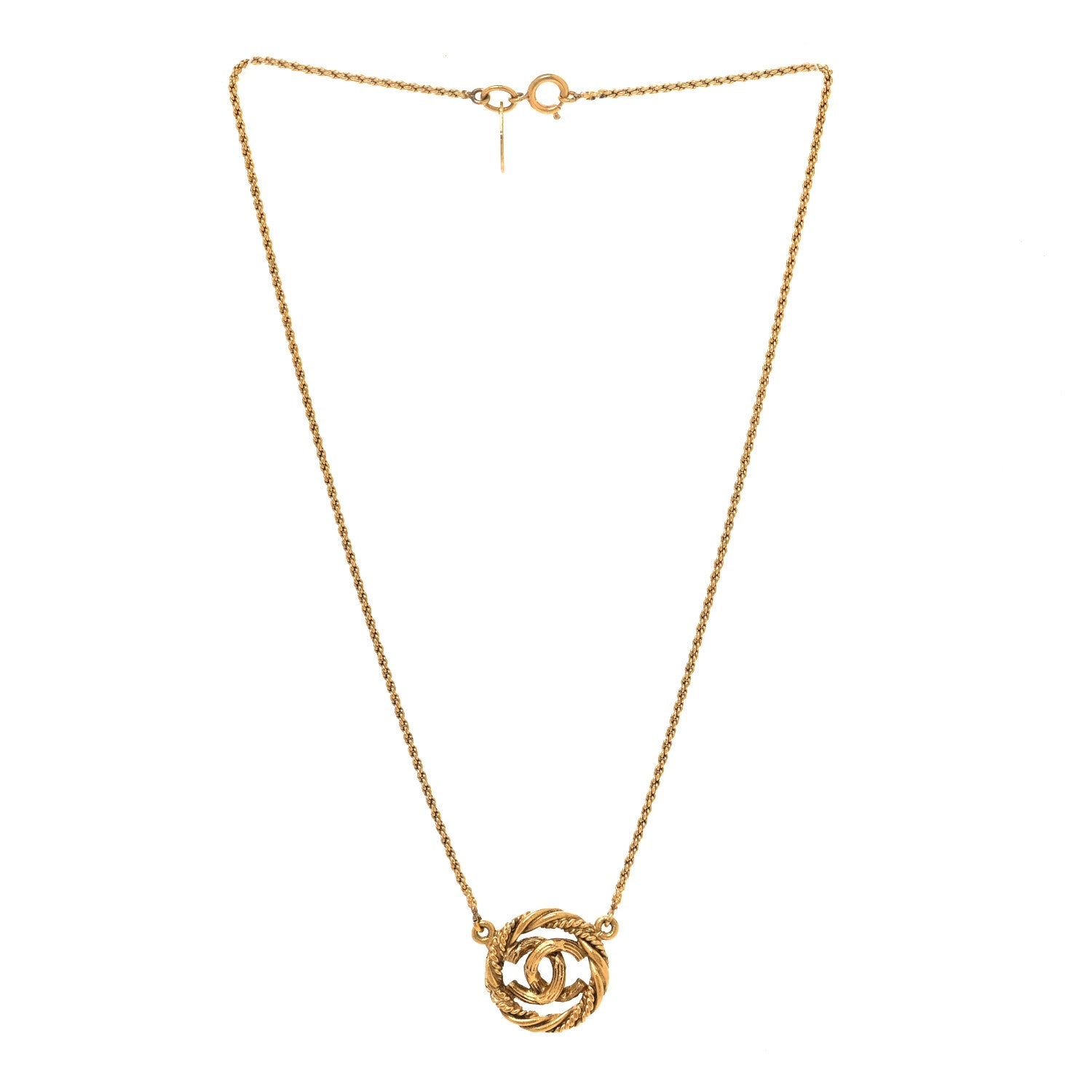 Chanel CC Medallion Choker Chain Necklace Gold 3 of 5
