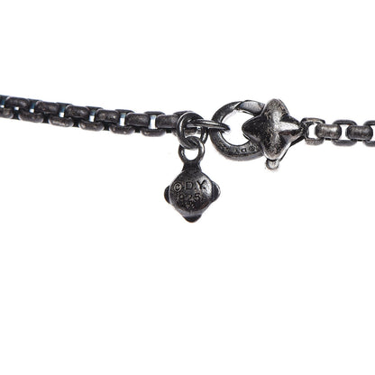 David Yurman Darkened Sterling Silver Diamond Petite Metro Necklace 8 of 8
