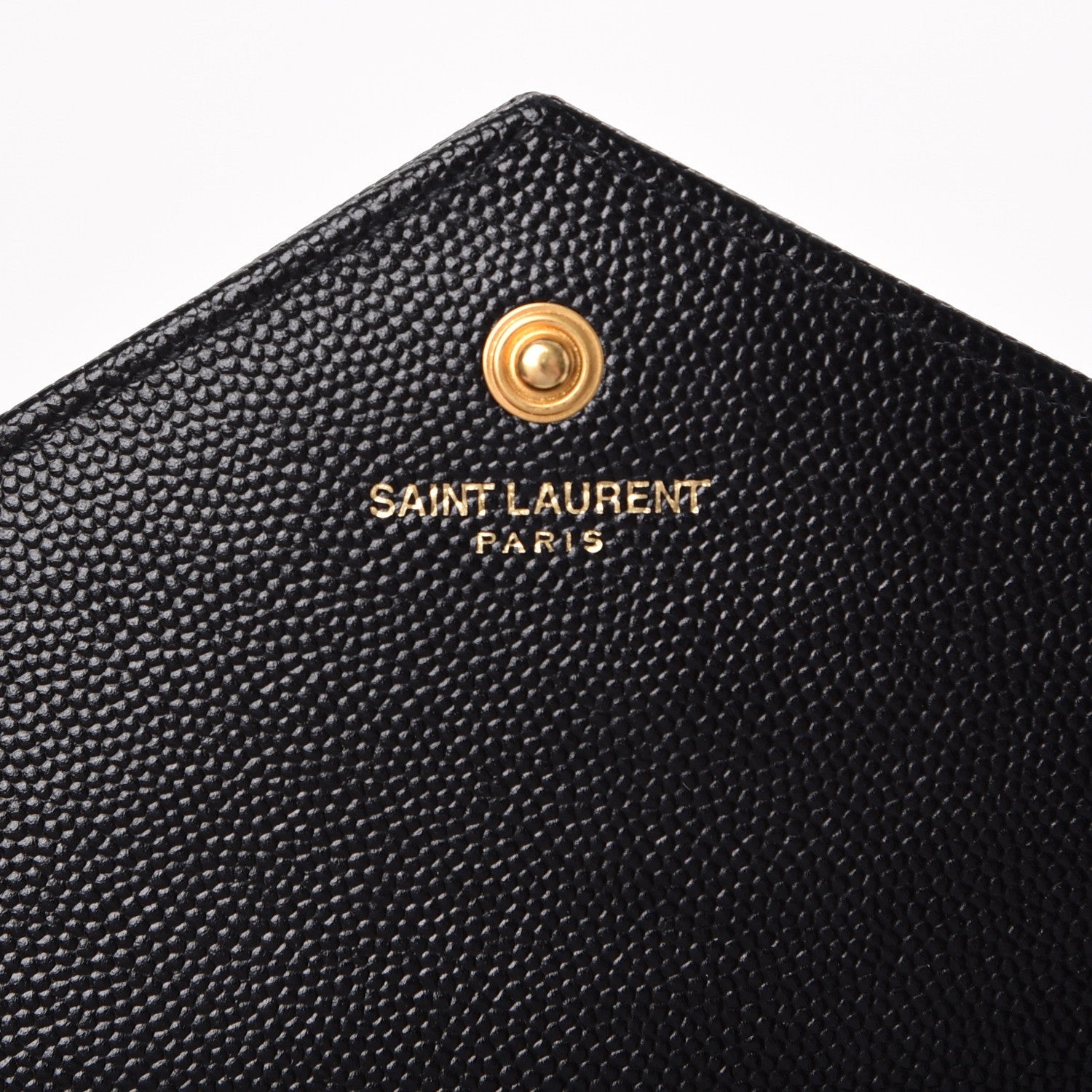 Saint Laurent Grain De Poudre Matelasse Chevron Monogram Chain Wallet Black 6 of 9