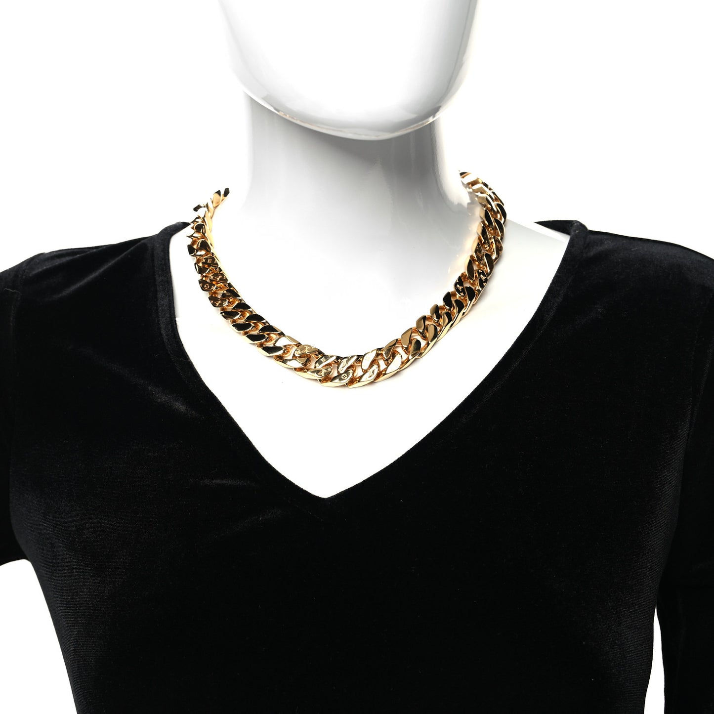 Metal Mens Chain Links Necklace Gold