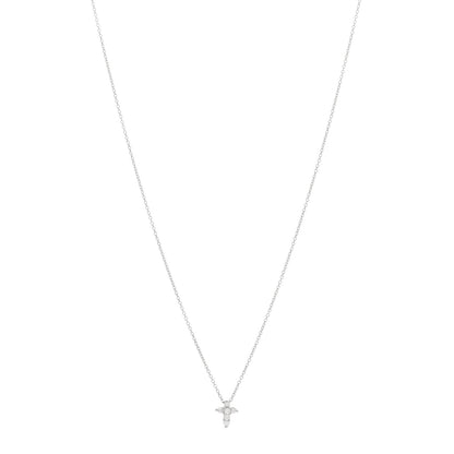 Roberto Coin 18K White Gold Diamond Tiny Treasures Baby Cross Pendant Necklace 1 of 4