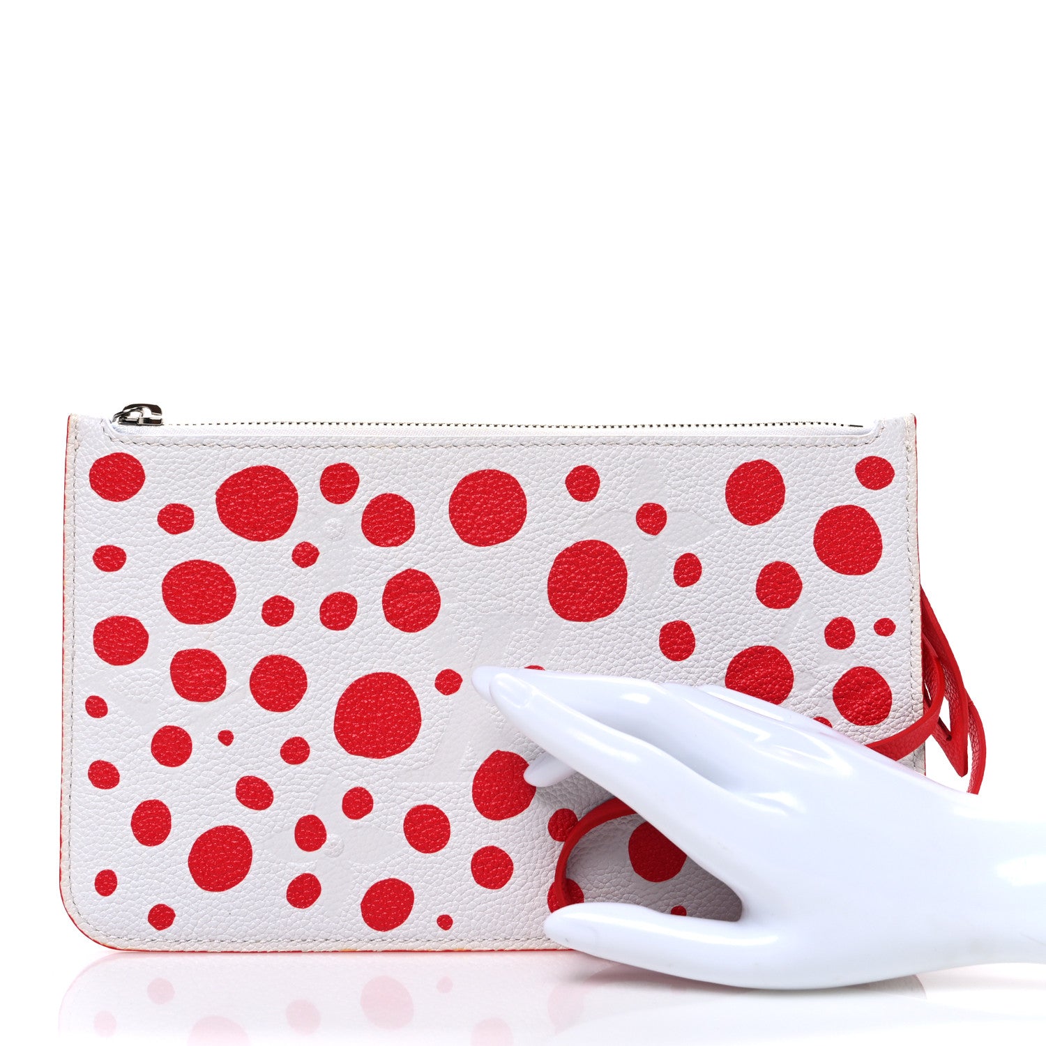 Louis Vuitton LV X YK Empreinte Infinity Dots Neverfull MM Pochette Rouge White 2 of 6