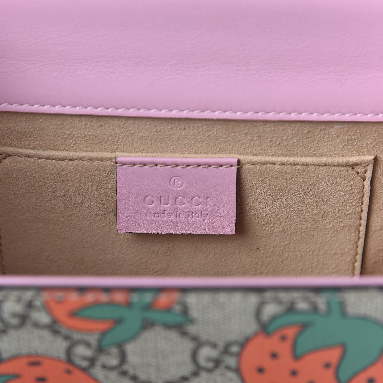 Gucci GG Supreme Monogram Strawberry Small Padlock Shoulder Bag 8 of 10