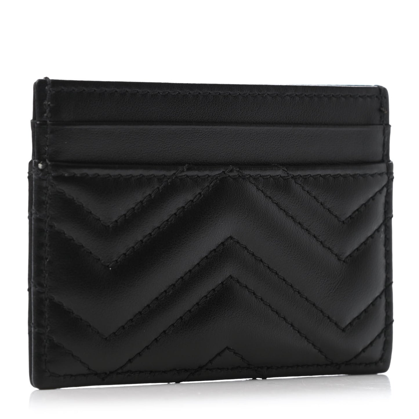 Calfskin Matelasse GG Marmont Card Holder Black