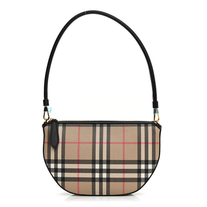 Burberry Vintage Check Calfskin Olympia Slim Pouch Archive Beige 1 of 9
