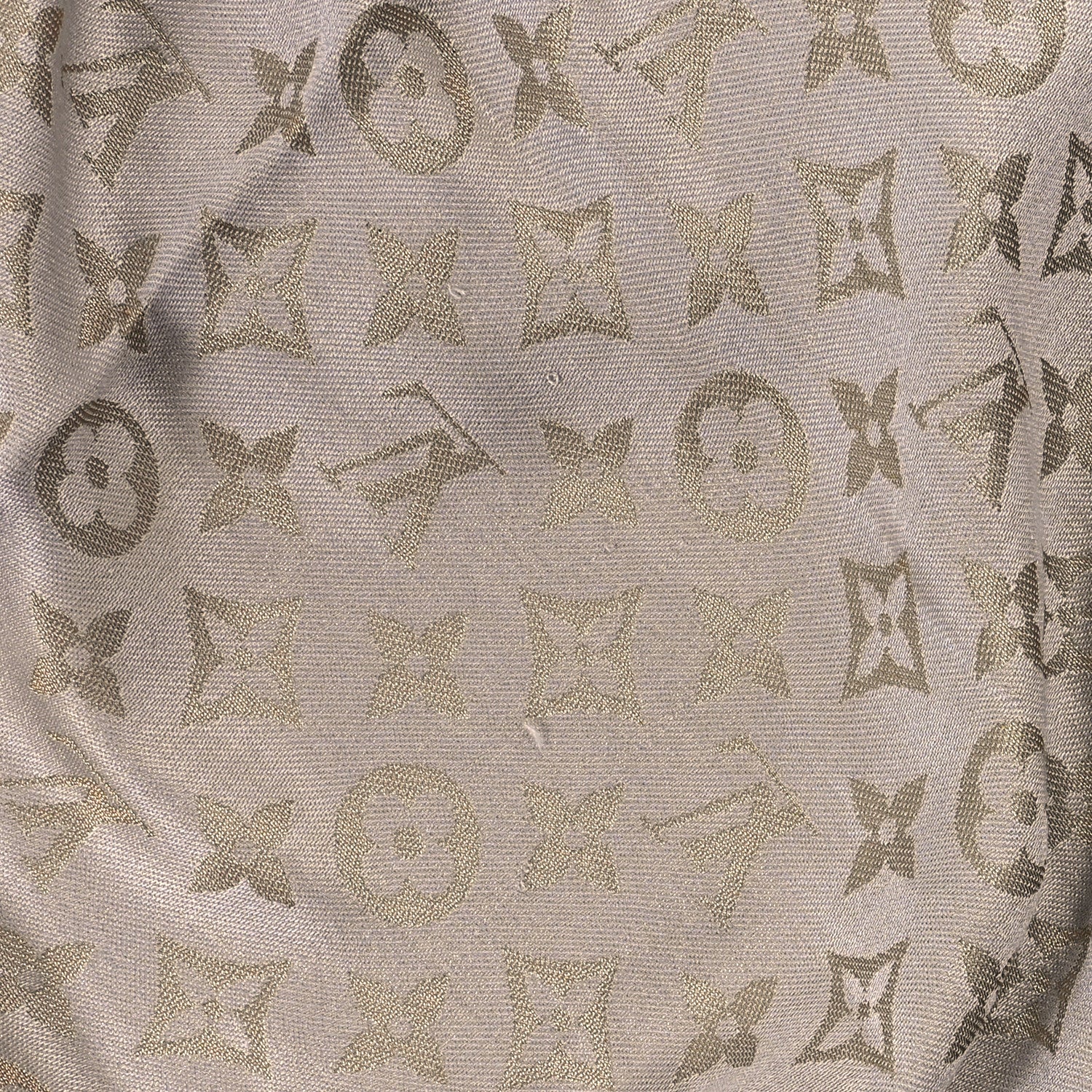 Louis Vuitton Monogram Silk Wool Shine Shawl Charcoal Greige 7 of 7