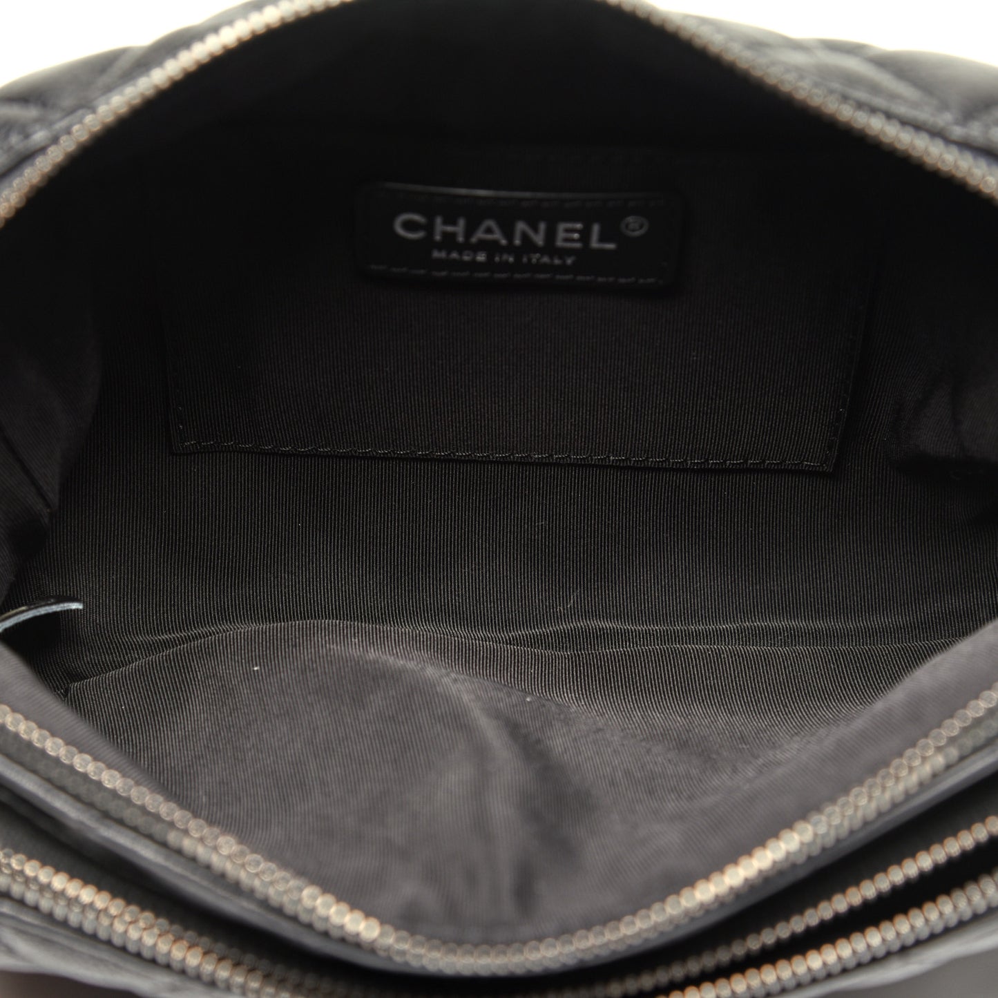 Calfskin Quilted Waist Bag Black