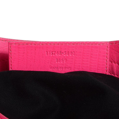 Balenciaga Calfskin Lizard Embossed Classic Silver Hardware City Rose Fluo 6 of 15