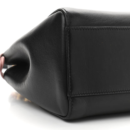 Fendi Nappa Vitello Century Woven Handle Mini Peekaboo Iconic Satchel Black Confetto Multicolor 10 of 11