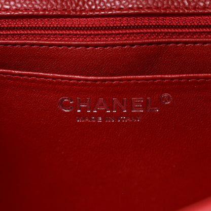Chanel Caviar Quilted Jumbo Single Flap Red 6 of 11