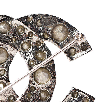 Chanel Crystal CC Brooch Silver 4 of 5