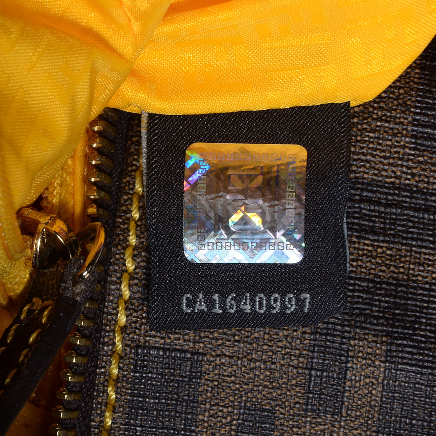 Fendi Zucca Spalmati Small Roll Tote Tobacco Giallo 8 of 10