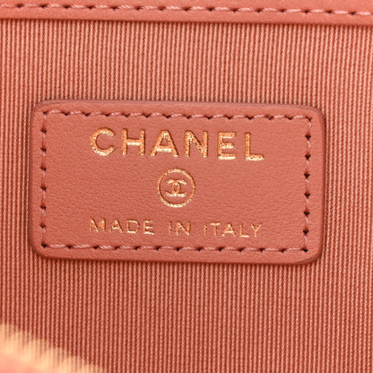 Chanel Caviar Quilted Ombre Medium Cosmetic Case Coral 6 of 7