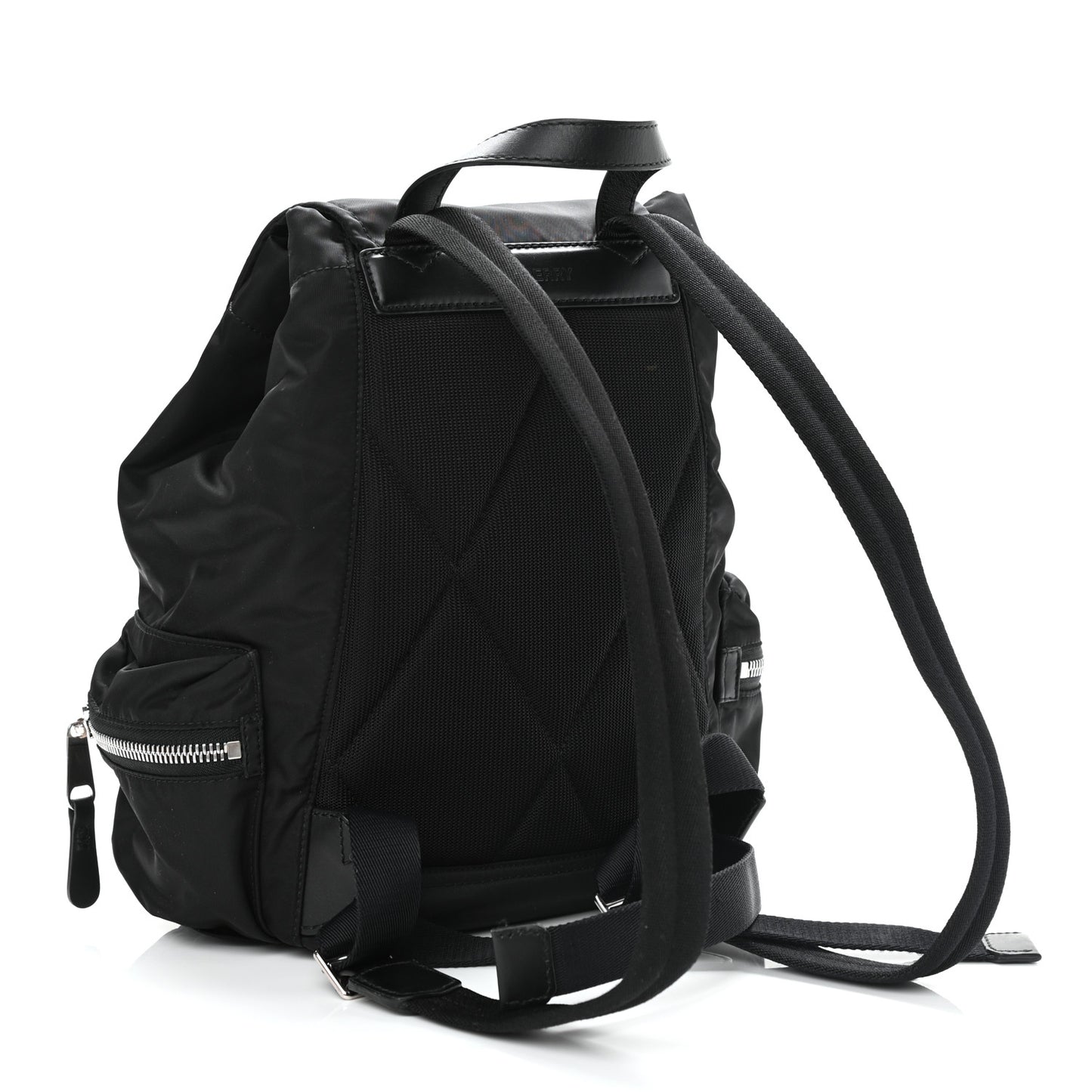 Nylon Logo Print Medium Rucksack Backpack Black