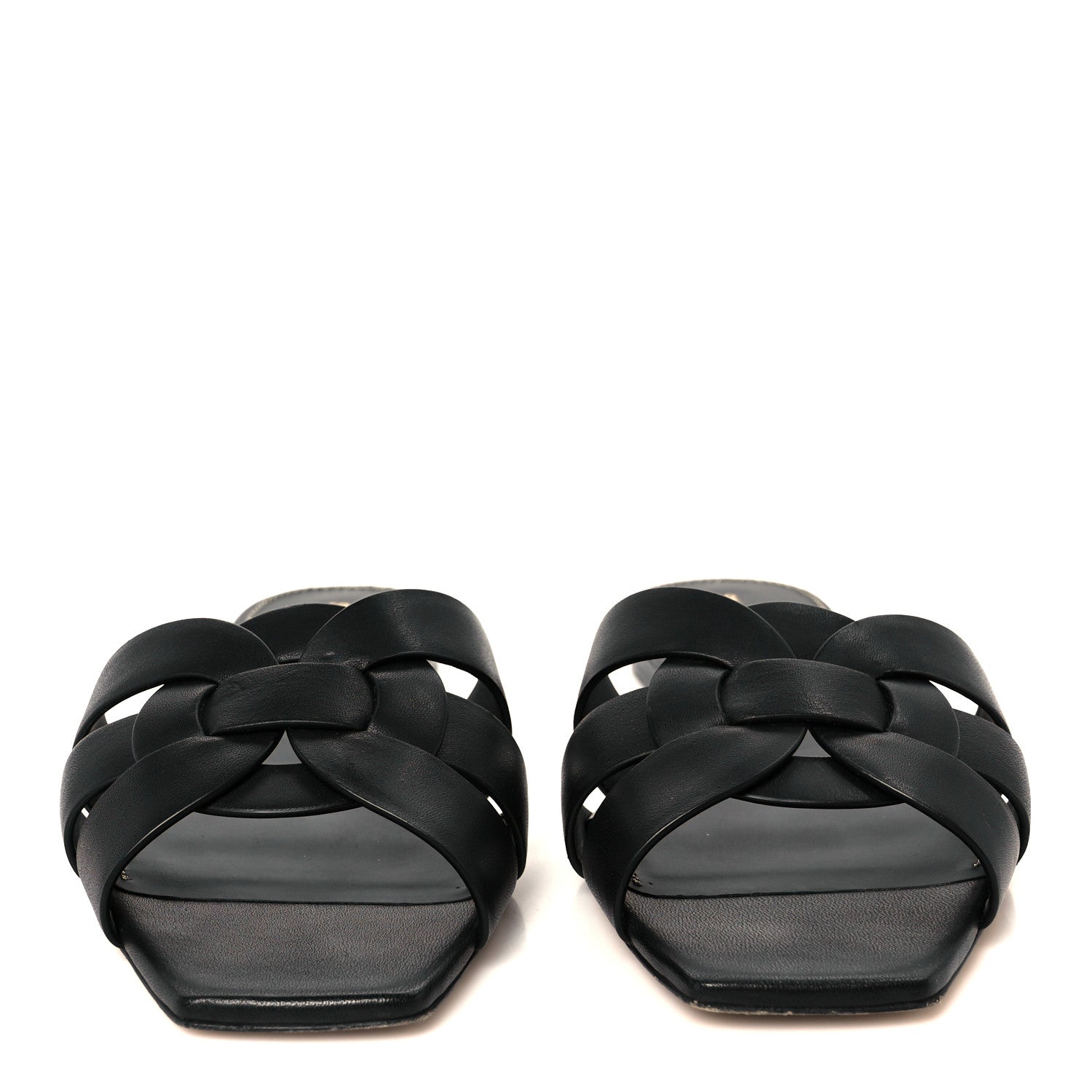 Saint Laurent Calfskin Tribute 05 Slide Sandals 37.5 Black 3 of 10