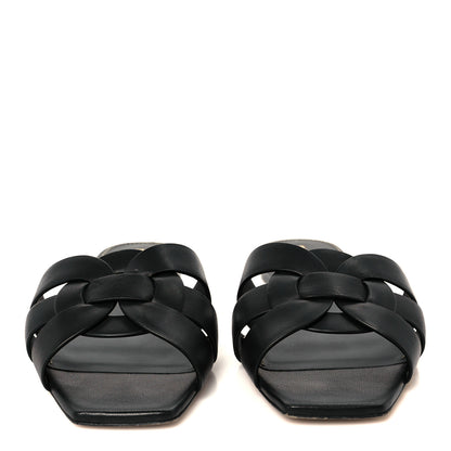 Saint Laurent Calfskin Tribute 05 Slide Sandals 37.5 Black 3 of 10