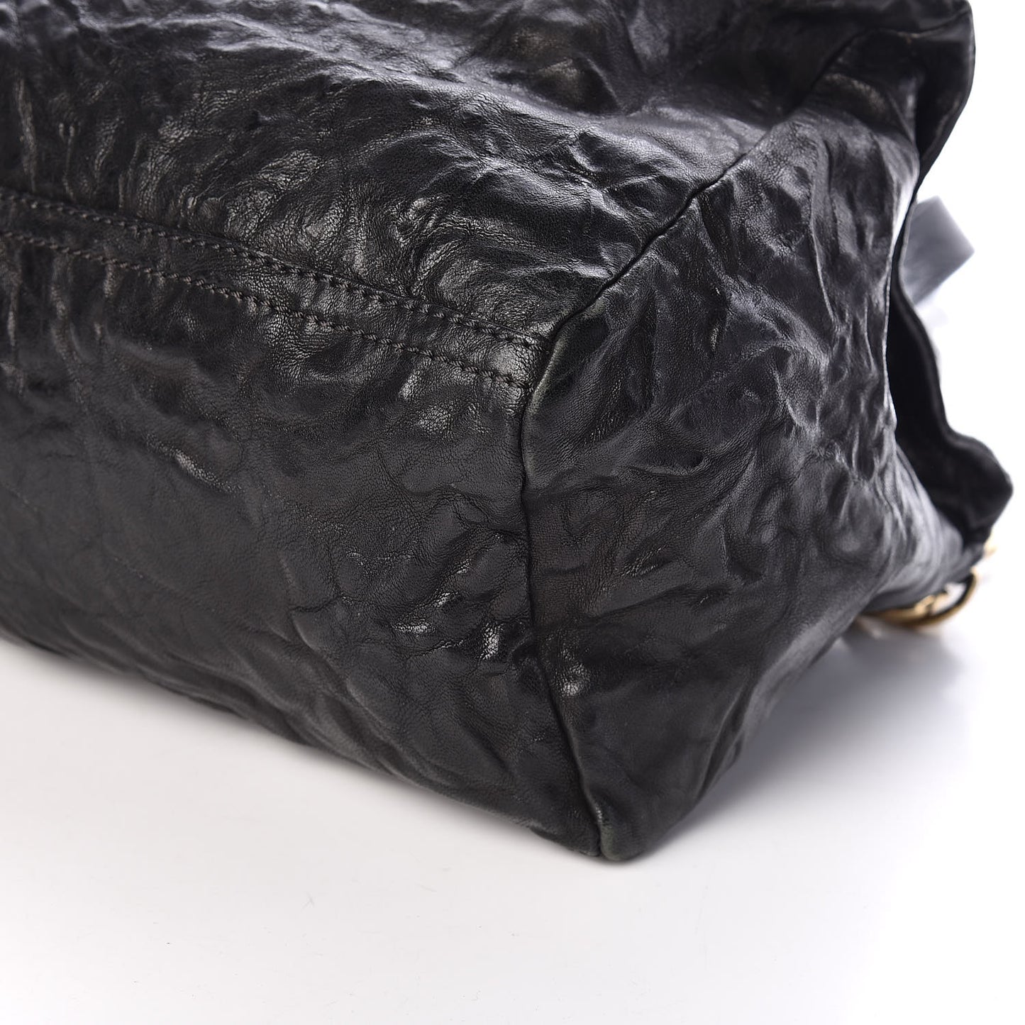 Tumbled Sheepskin Medium Pandora Bag Black