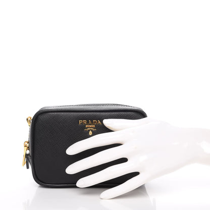 Prada Saffiano Mini Camera Crossbody Bag Nero Black 3 of 10