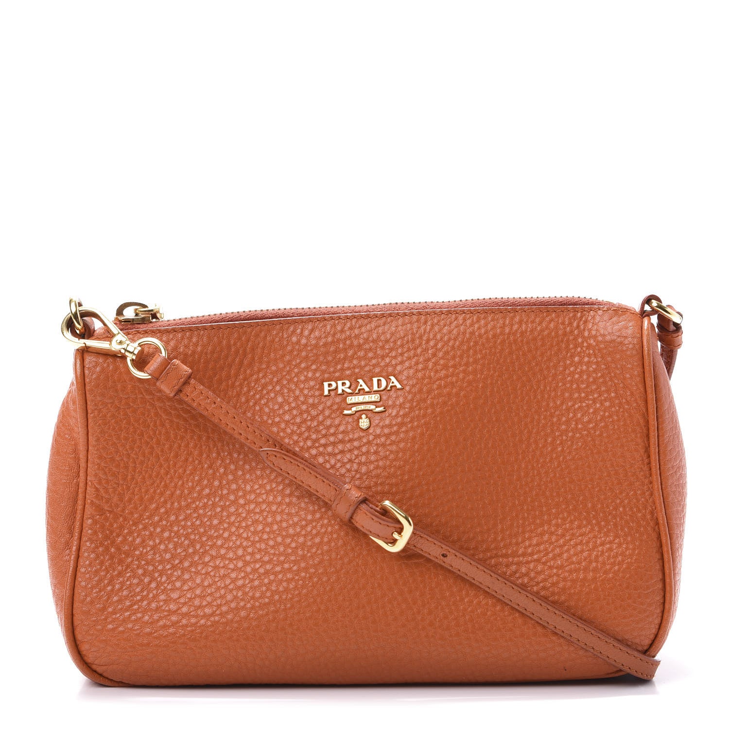 Prada Vitello Daino Shoulder Bag Papaya 1 of 10
