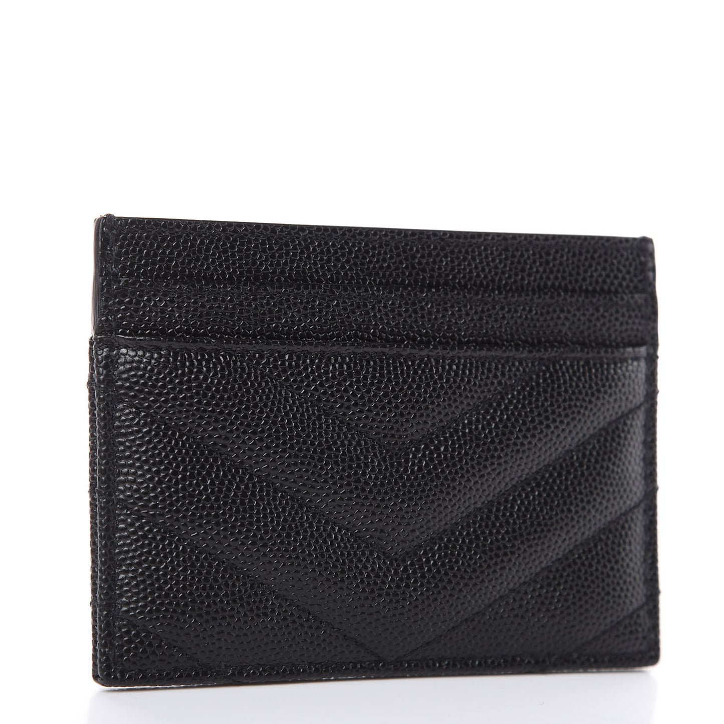 Grain De Poudre Matelasse Chevron Monogram Credit Card Case Black