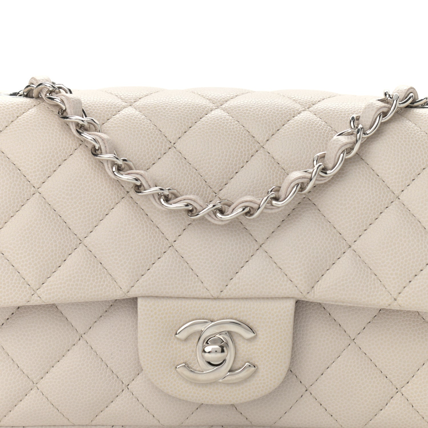Chanel Caviar Quilted Mini Rectangular Flap Ivory 8 of 11