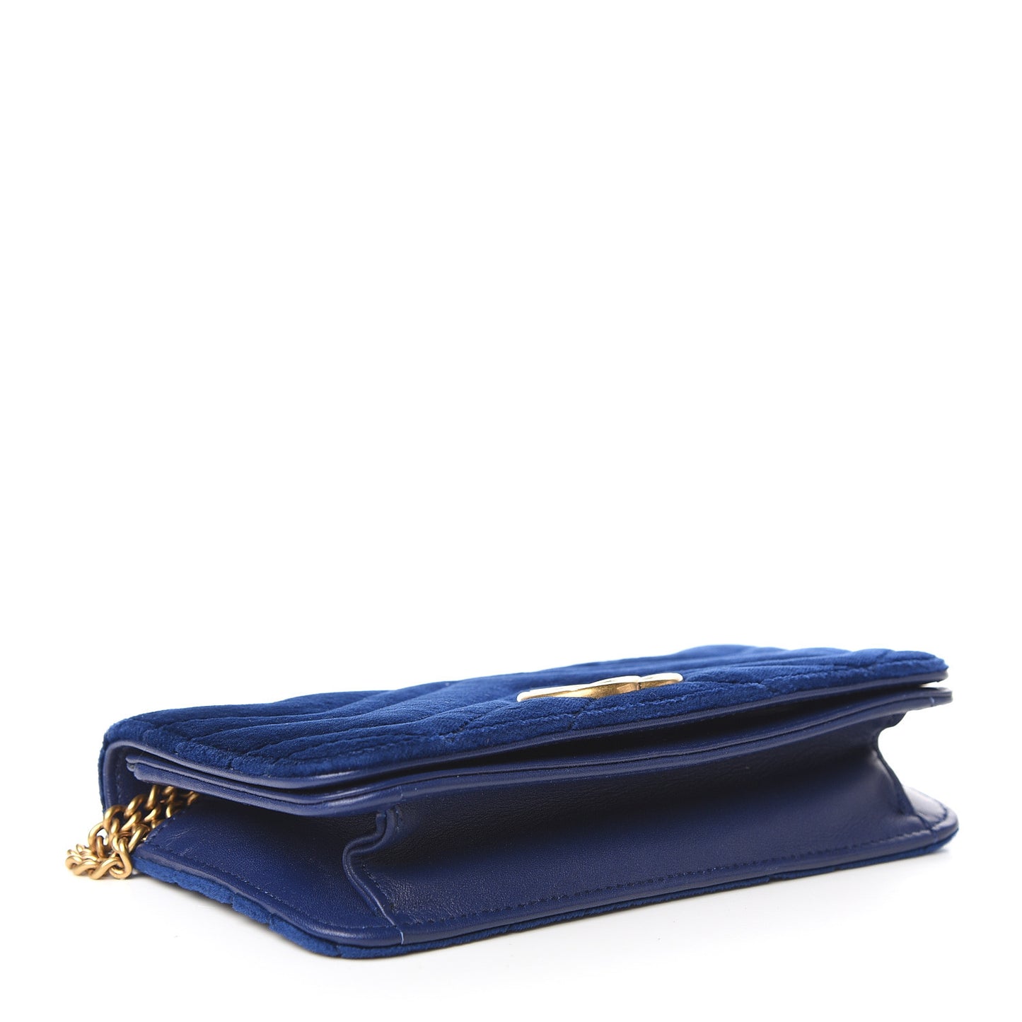Velvet Matelasse GG Marmont Mini Bag Cobalt Blue