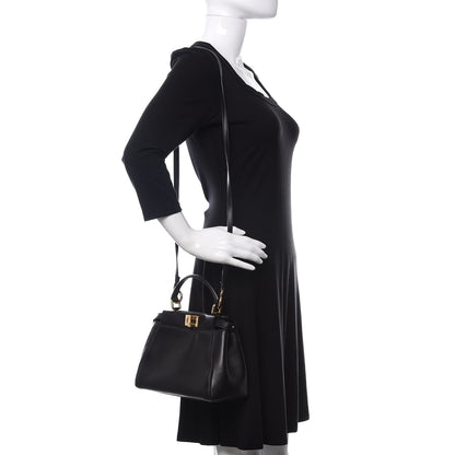 Fendi Nappa Mini Peekaboo Iconic Satchel Black 2 of 10
