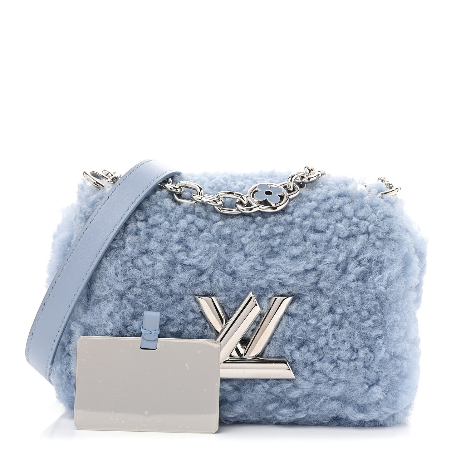 Shearling Twist Shoulder Bag MM Blue