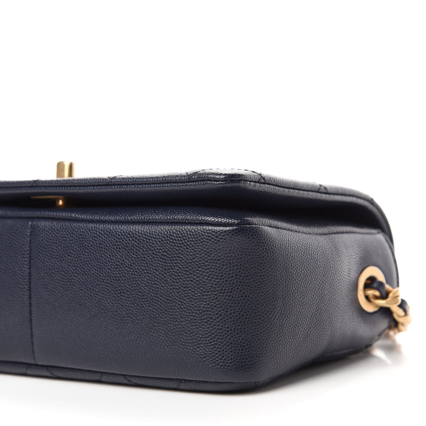Caviar Quilted Small Fashion Therapy Flap Bag Navy Blue