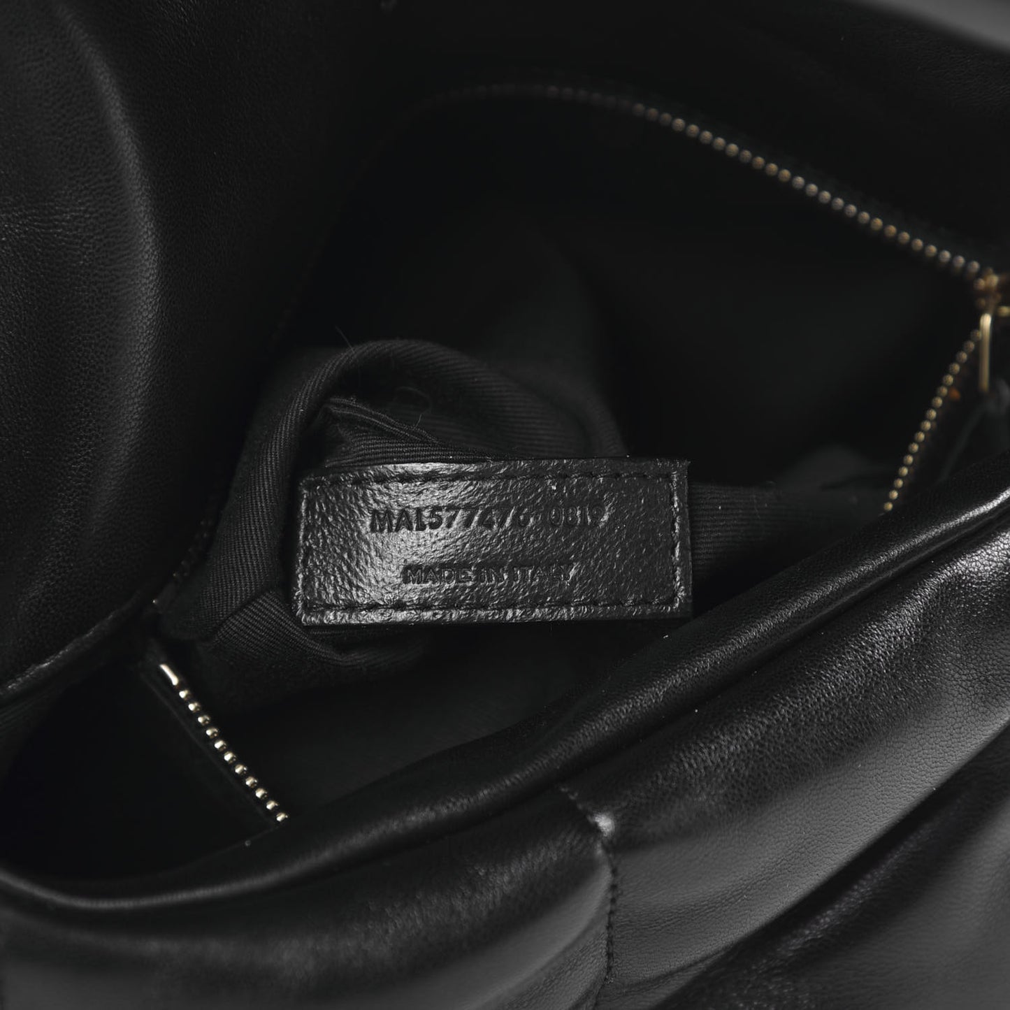 Lambskin Quilted Small Loulou Puffer Monogram Chain Satchel Black