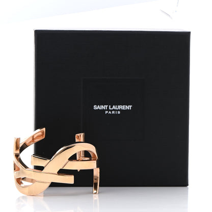 Saint Laurent Brass Monogram Medium Cuff Bracelet Rose Gold 6 of 6