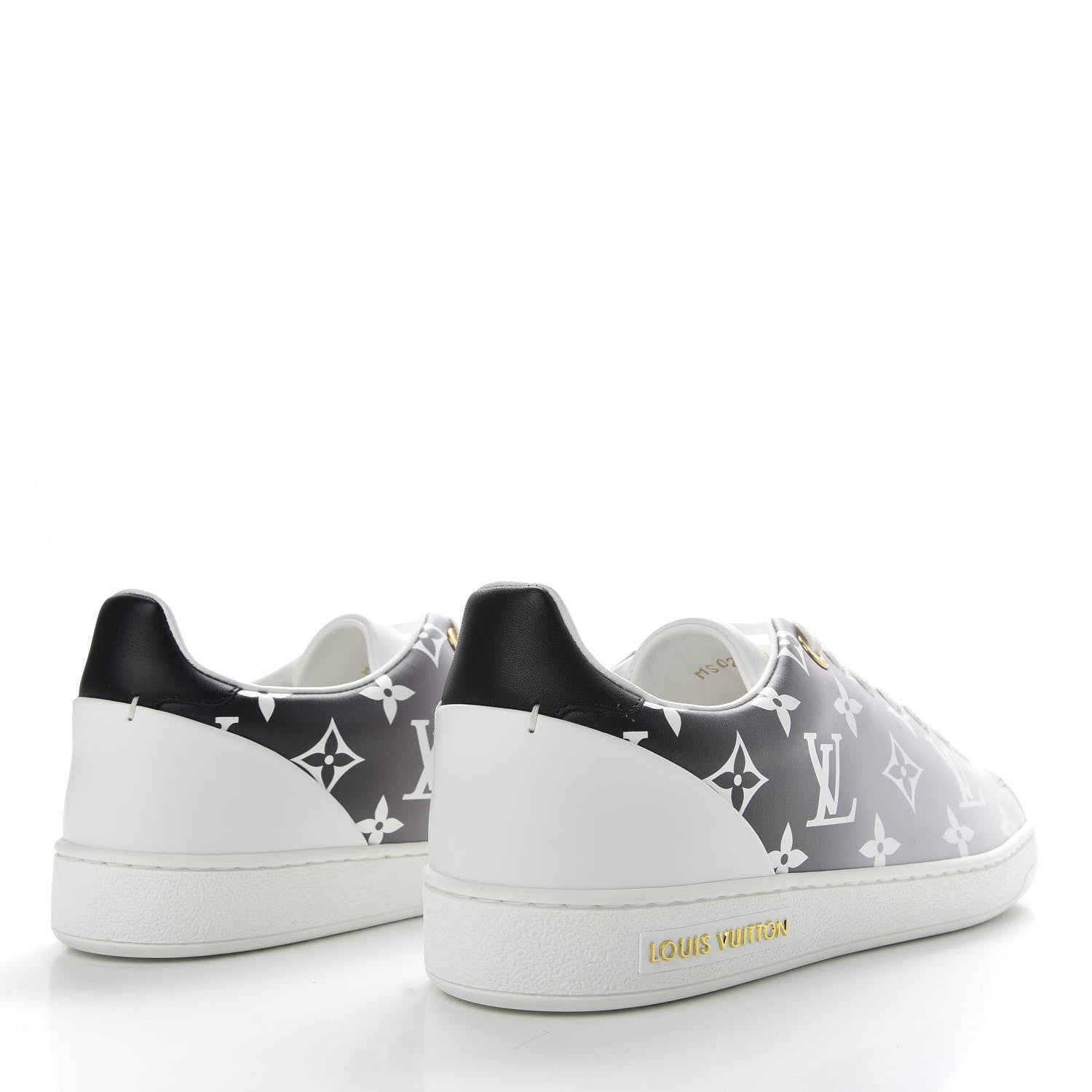 Louis Vuitton Calfskin Monogram Frontrow Sneakers 38 White Black 4 of 10