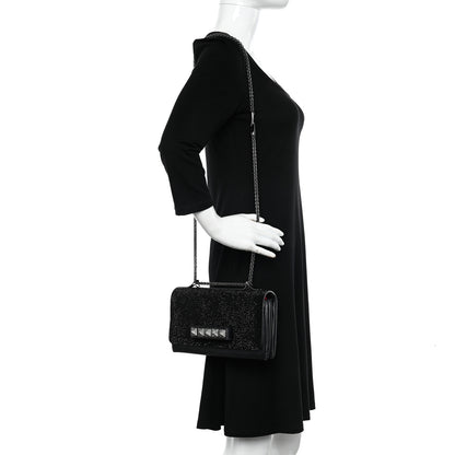 Valentino Garavani Crystal Encrusted Studs Va Va Voom Shoulder Bag Black 2 of 12