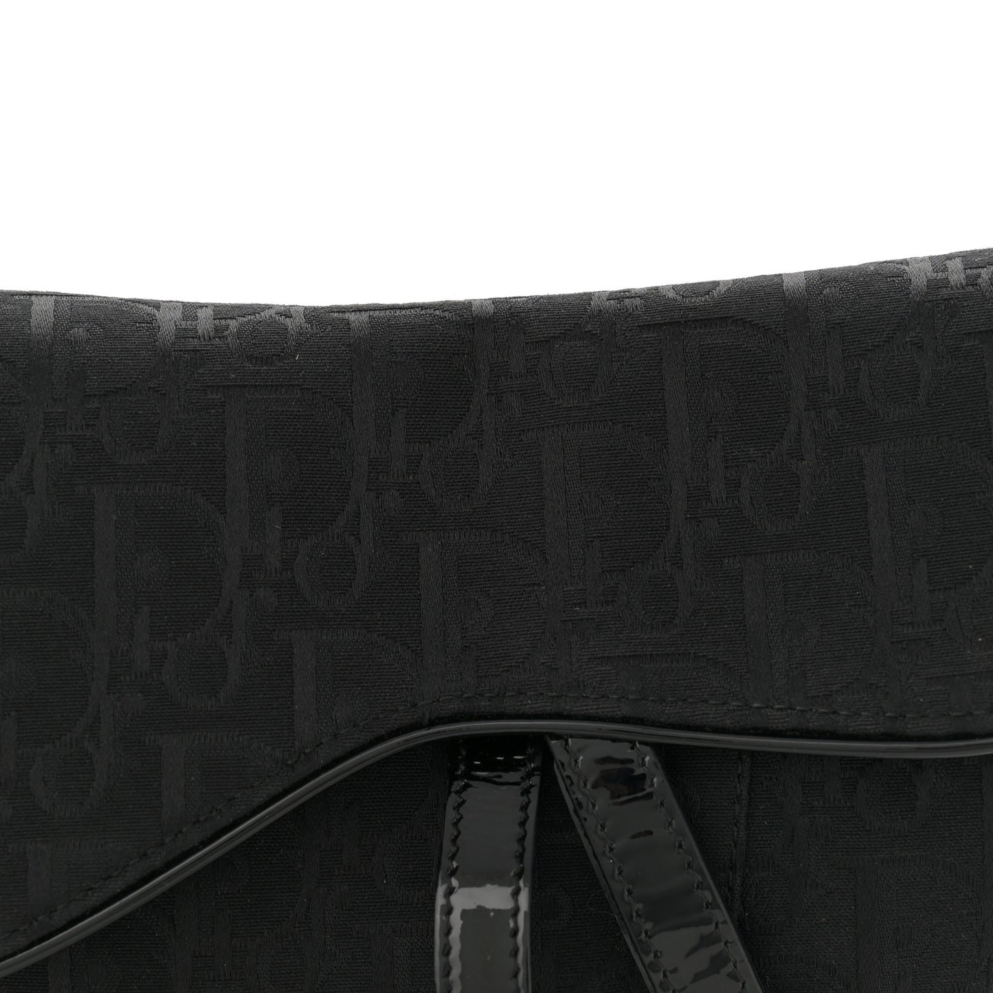 Monogram Patent Saddle Bag Black
