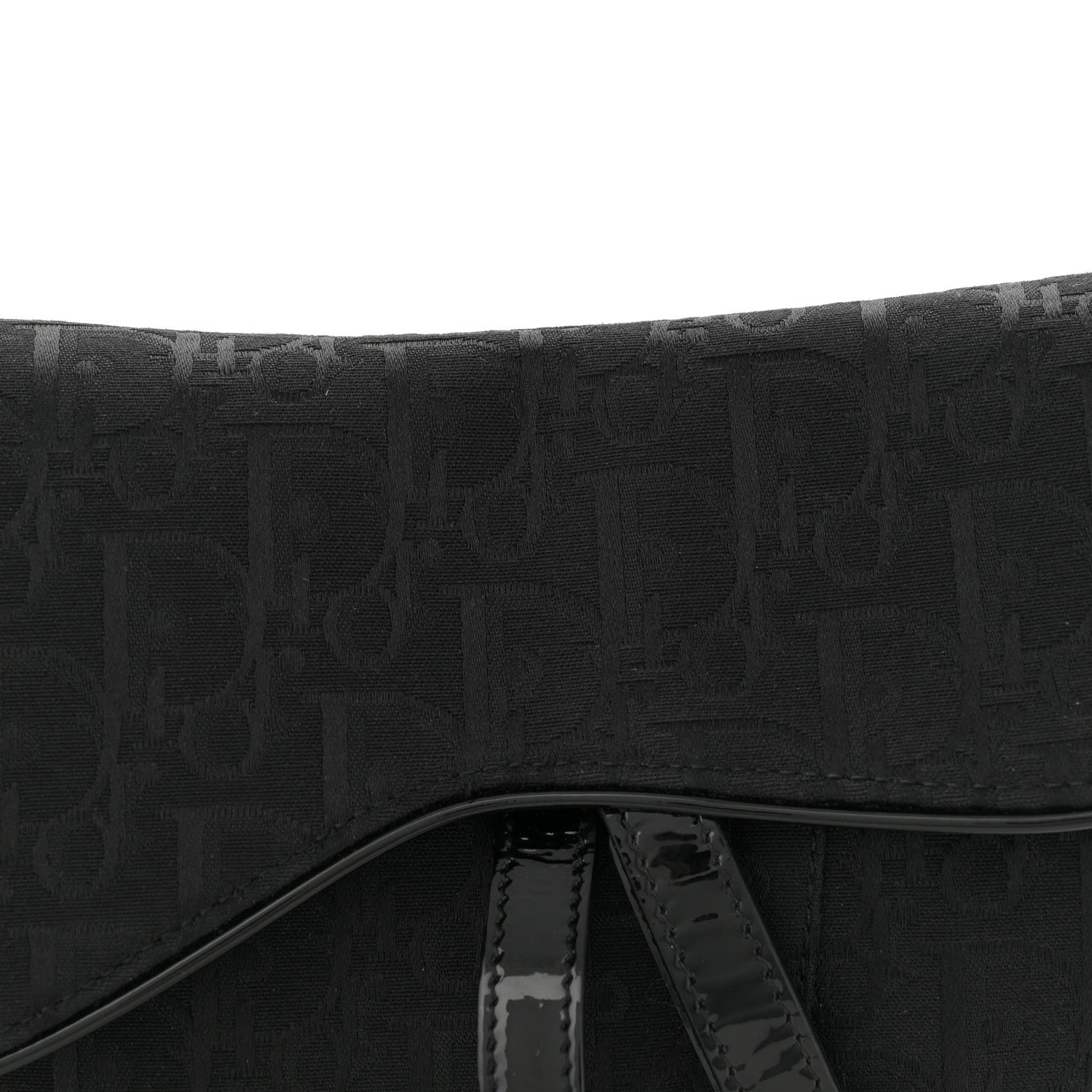 Christian Dior Monogram Patent Saddle Bag Black 8 of 11