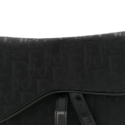 Christian Dior Monogram Patent Saddle Bag Black 8 of 11