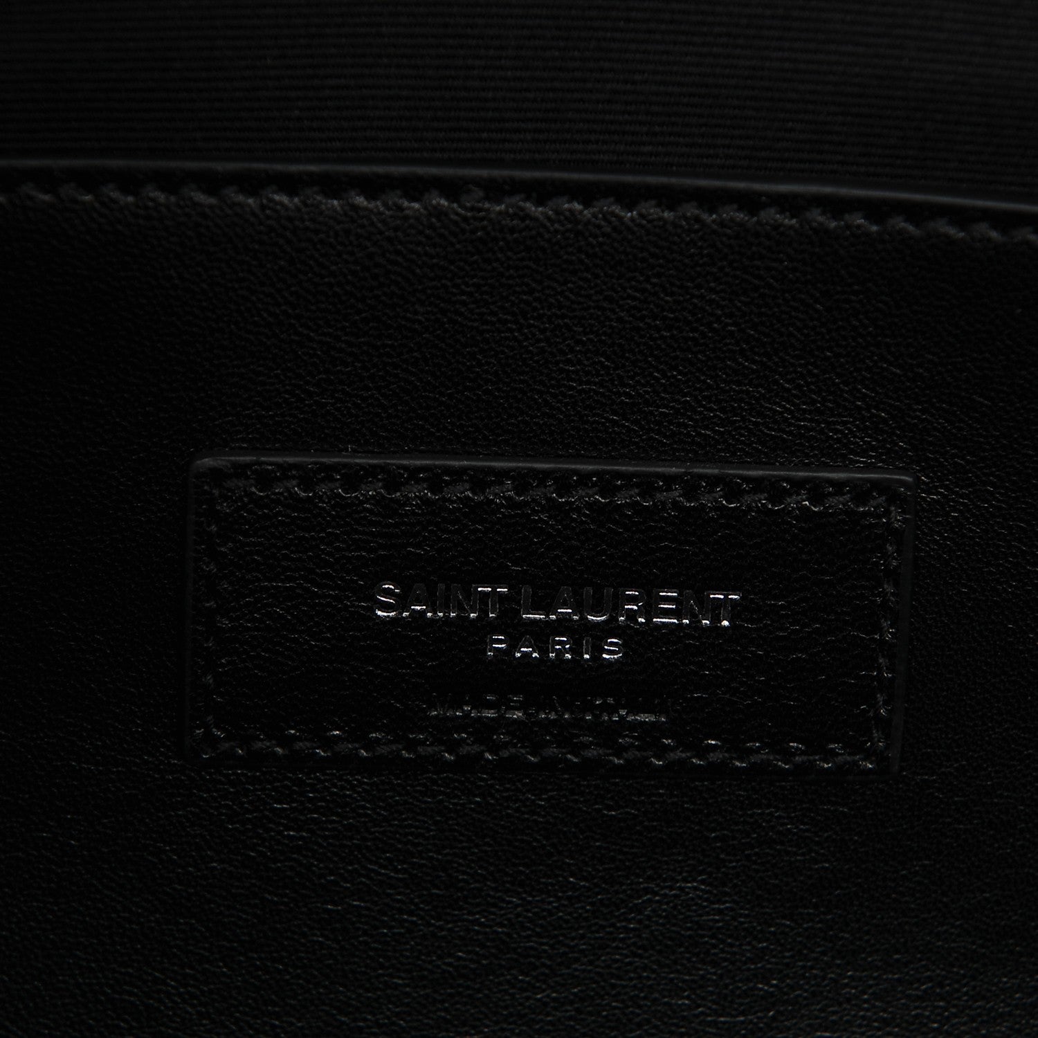 Saint Laurent Calfskin Crocodile Embossed Medium West Hollywood Monogram Fold-Over Black 6 of 6
