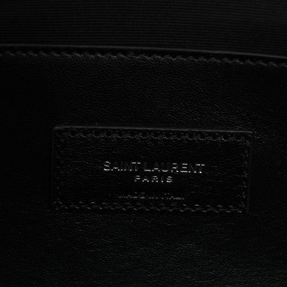 Saint Laurent Calfskin Crocodile Embossed Medium West Hollywood Monogram Fold-Over Black 6 of 6