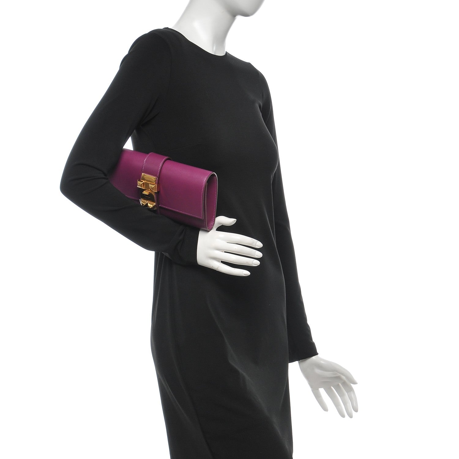 Hermes Tadelakt Medor 23 Clutch Anemone 2 of 7