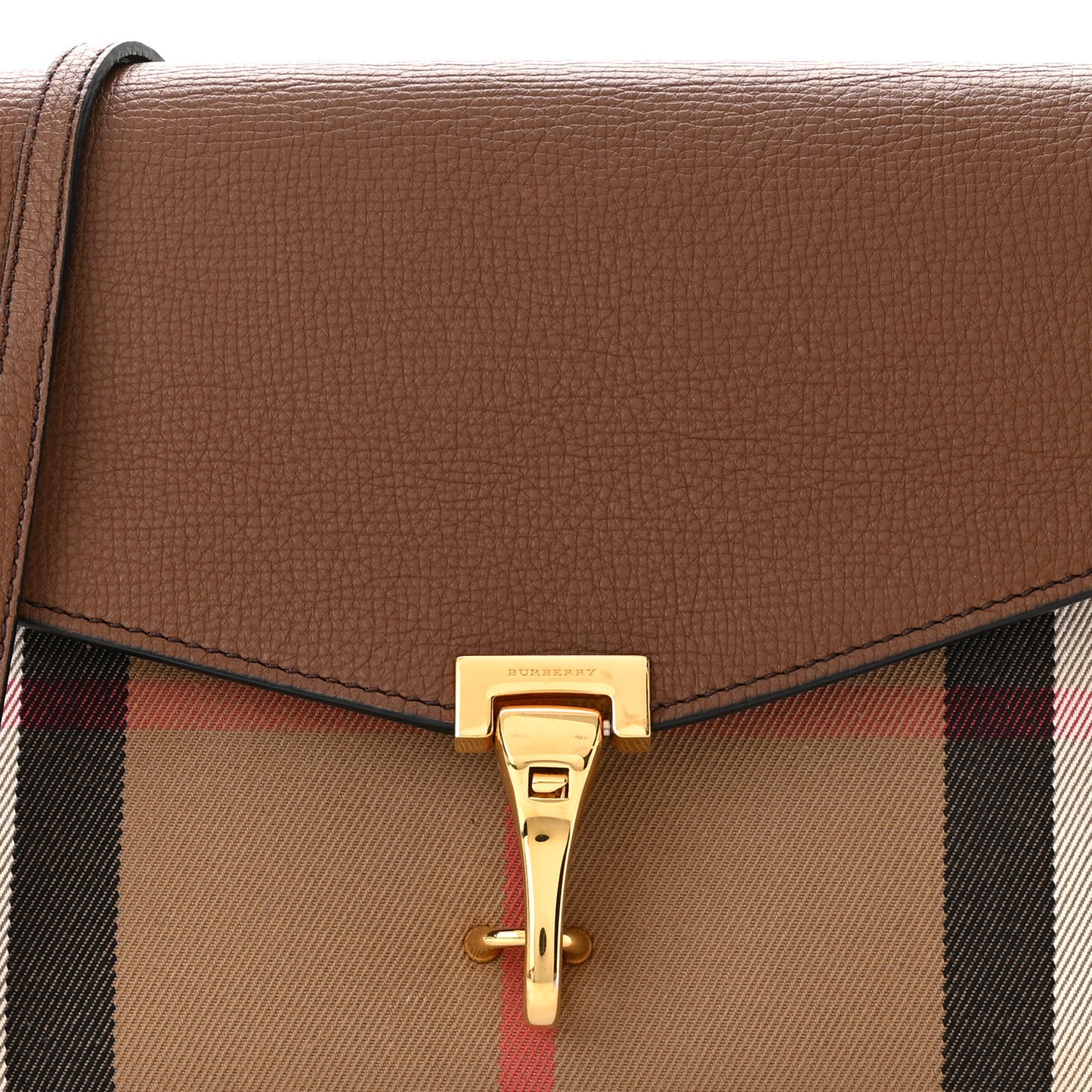 Derby Calfskin House Check Small Macken Crossbody Bag Tan