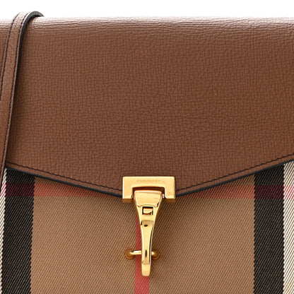 Burberry Derby Calfskin House Check Small Macken Crossbody Bag Tan 9 of 12