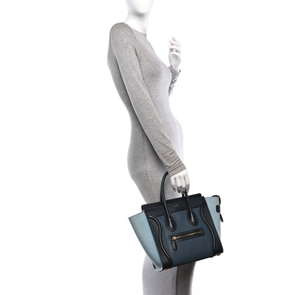 Celine Drummed Calfskin Suede Tri-color Micro Luggage Multicolor 2 of 13