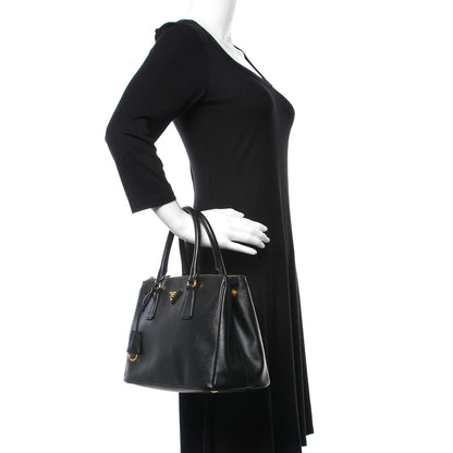 Prada Saffiano Small Galleria Double Zip Tote Black 3 of 12