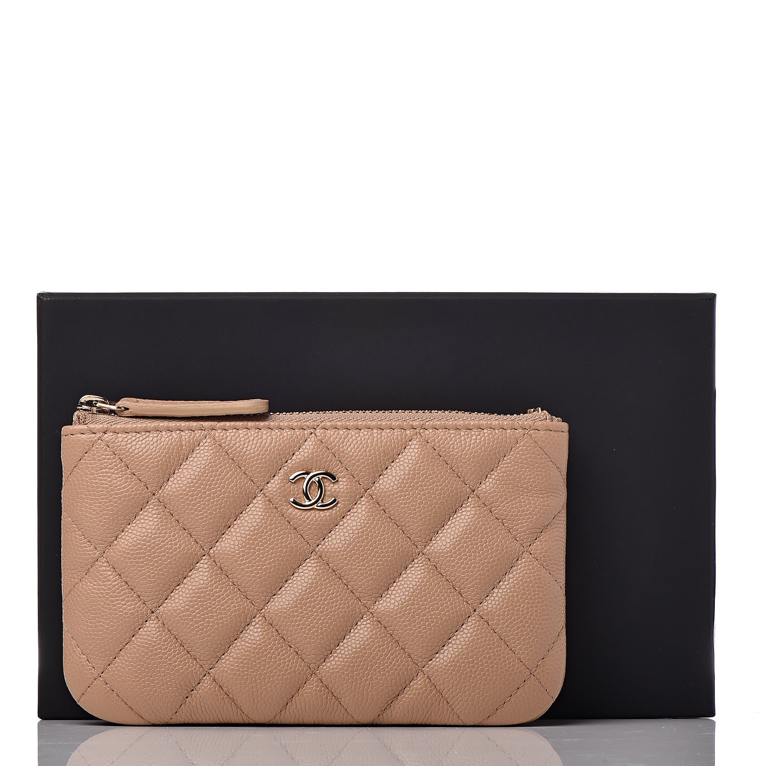 Chanel Caviar Quilted Small Cosmetic Case Beige 10 of 10