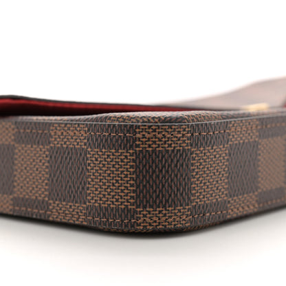 Louis Vuitton Damier Ebene Pochette Felicie Chain Wallet 9 of 10