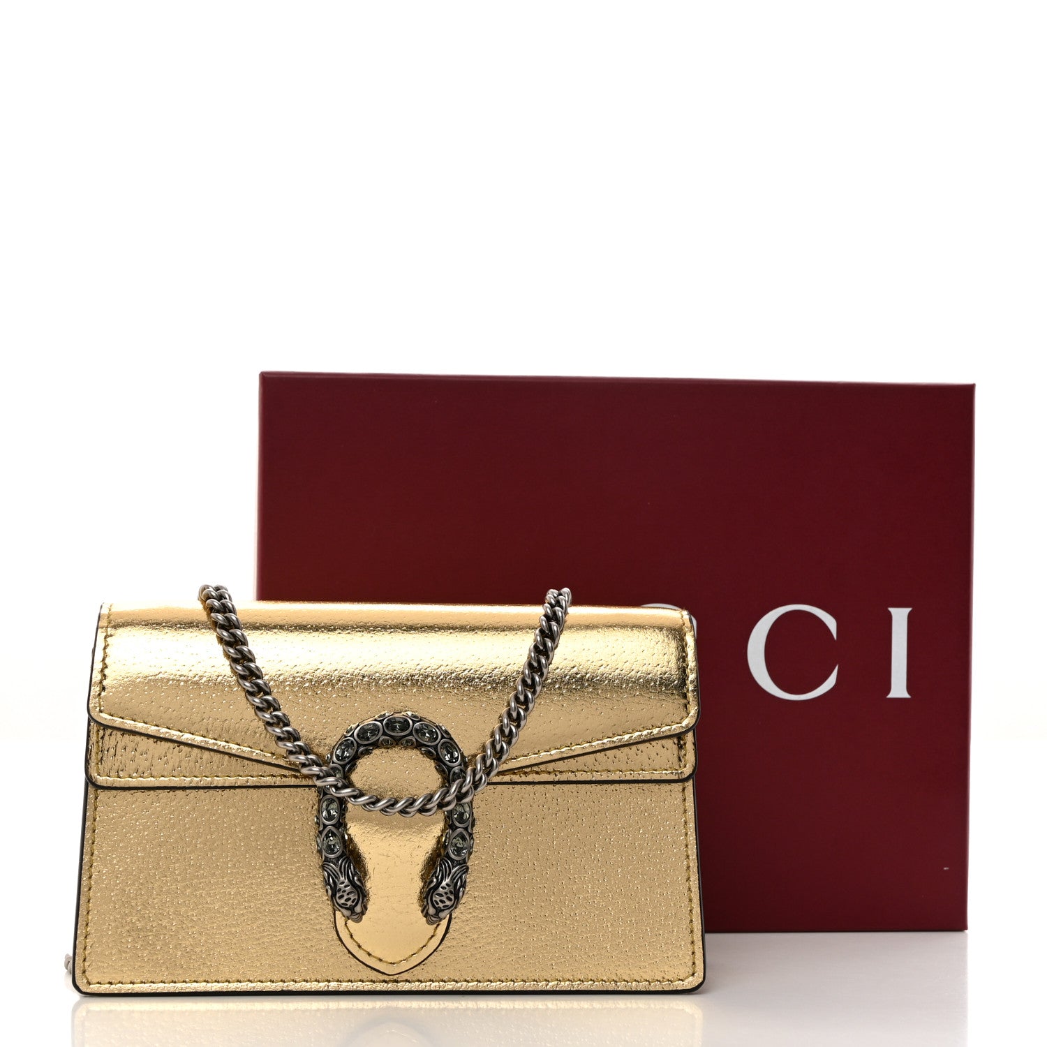 Gucci Metallic Calfskin Super Mini Dionysus Shoulder Bag Gold 12 of 12
